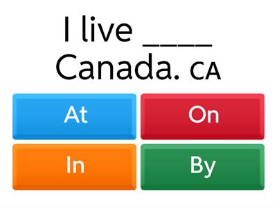 PREPOSITION OF PLACE IN, ON AND AT