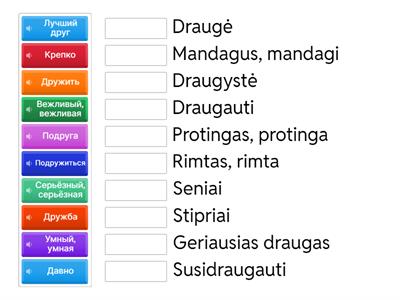 Nauji žodžiai (3 tema)-8 kl.
