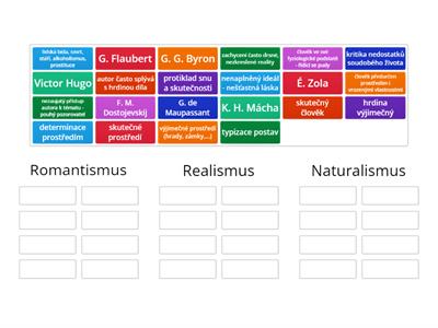 Romantismus X realismus x naturalismus