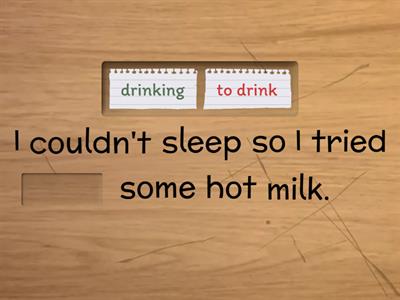 Gerund/Infinitive drill