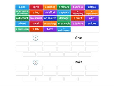 Collocations: GIVE & MAKE