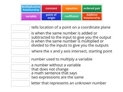 Vocabulary Additive Multiplicative(5th)