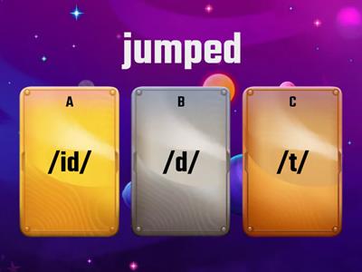 Suffix -ed  sounds like /d/, /t/ or /id/