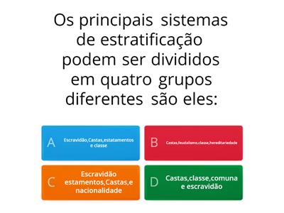 Estratificação e desigualdade sociais