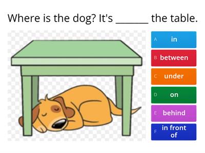  Prepositions of place.