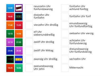 Telling the time in German 24 hour clock