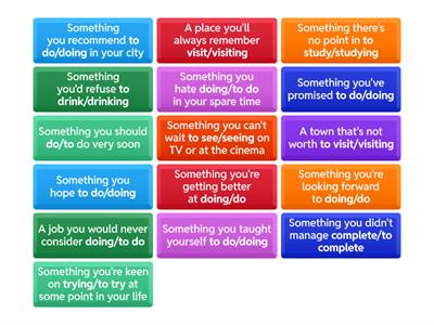 Gerunds or Infinitive Speaking Qs