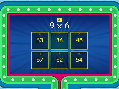 Multiplication: 6, 7, 8, 9