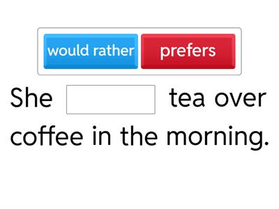 WOULD RATHER-WOULD PREFER- PREFER