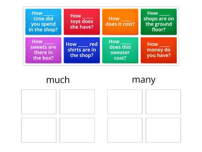 T6B 5 ex9 How much or How many? Sort