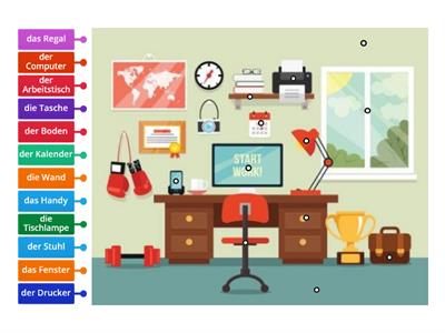 Möbel im Arbeitszimmer. Lektion 2. Menschen A2.1