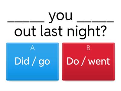 Past simple questions form 