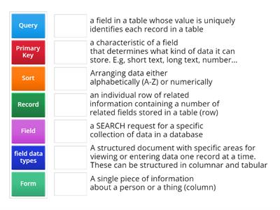 Database definitions