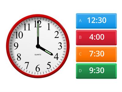 Time to the hour, half hour, 15 and 45 minutes