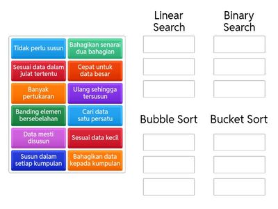 Linear,Binary,Bubble,Bucket