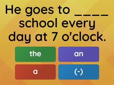 a/an, the, no article exercises 