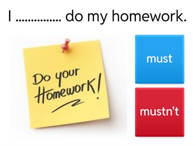  must/ mustn't 
