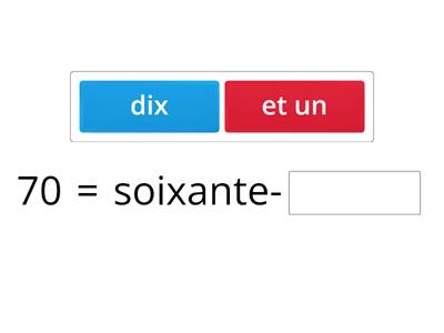 Les nombres de 70 à 100