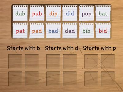 Wilson Word Sorting b,d,p