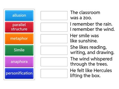 CKLA Grade 5 Lesson 3 Poetry Review: Figurative Language Match