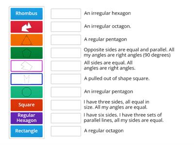 Regular and Irregular 2D shapes