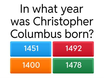 Christopher Columbus – Multiple Choice Quiz