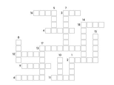 Crossword of Cooking vocabulary