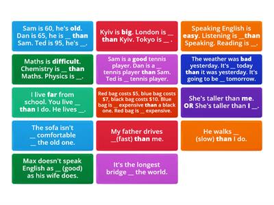 Comparative and Superlative (form)