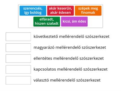 Mellérendelő szószerkezetek 7. osztály