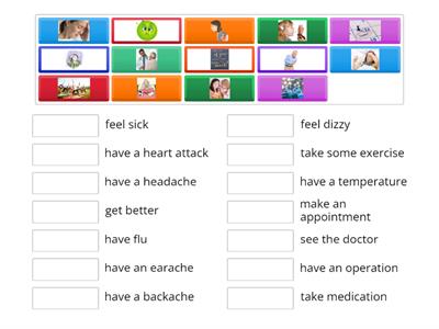 Illness: collocations (pictures)