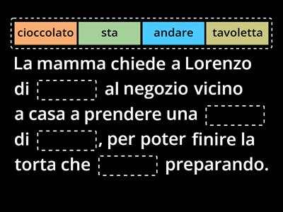 Completa la storia di Lorenzo con le parole mancanti. 