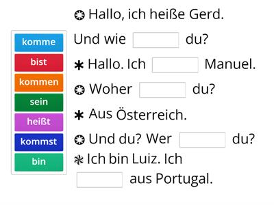 Momente A1.1 [Lektion 1] [Grammatik] Verben