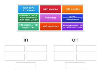 Prepare 2 Unit 5 preposition of time in/on