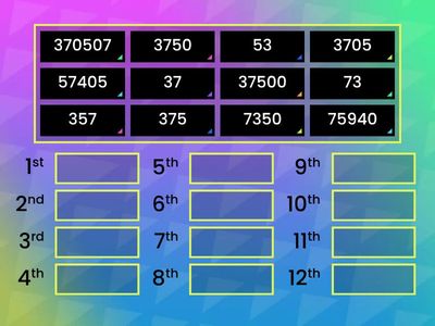 Order Numbers to 1,000,000