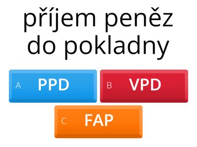 Nová: Účetní doklady - určete k dané operaci: