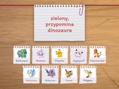 Pokemony (wygląd, dopasuj)