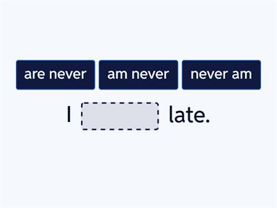 always, often, usually, sometimes, never - position, adverbs of frequency