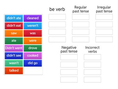 Simple past tense sort
