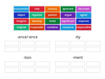 B2 word formation: noun suffixes