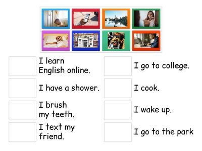 Daily routine match pictures ESOL