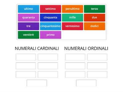  AGGETTIVI NUMERALI