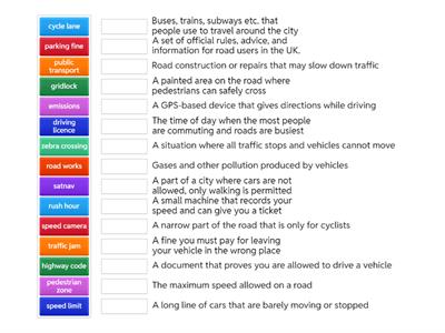 Transportation vocabulary