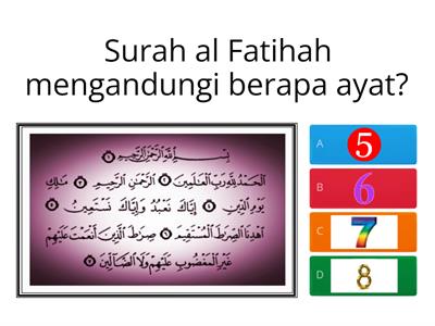 TAHUN 3: KEFAHAMAN SURAH AL-FATIHAH (KUIZ)