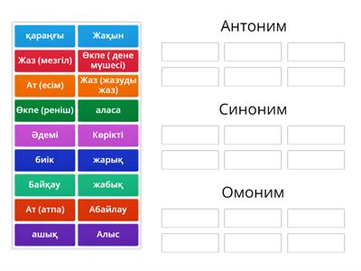 Антоним синоним омоним сөздер - Учебные ресурсы