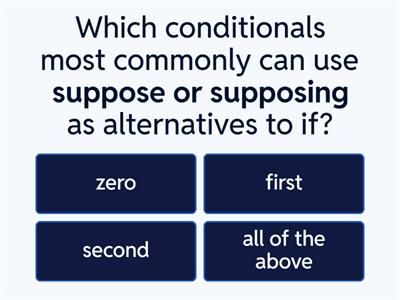 Zero First and Second Conditional Quiz