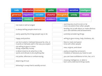 Outcomes Elem U7 L4 Personality and character