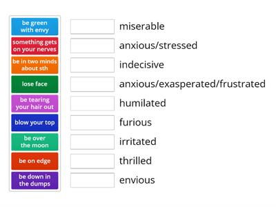 Solutions Upper-intermediate 2A Idioms about feelings