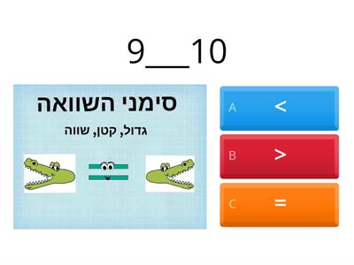   גדול, קטן, שווה 