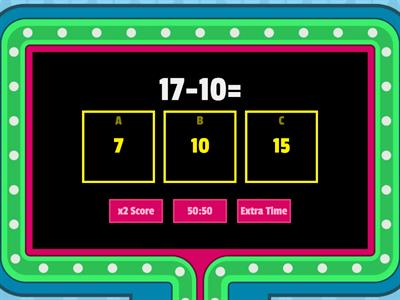 Addition and Subtraction of Teen Numbers