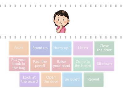 2. sınıf 2. tema classroom life classroom commands find the match